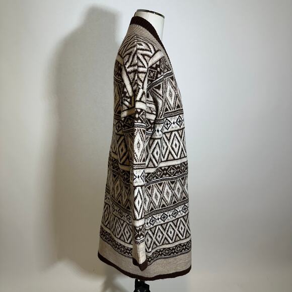 Jessica Simpson Aztec Western Open Front Cardigan Sweater Long Duster Womens S - Picture 3 of 10